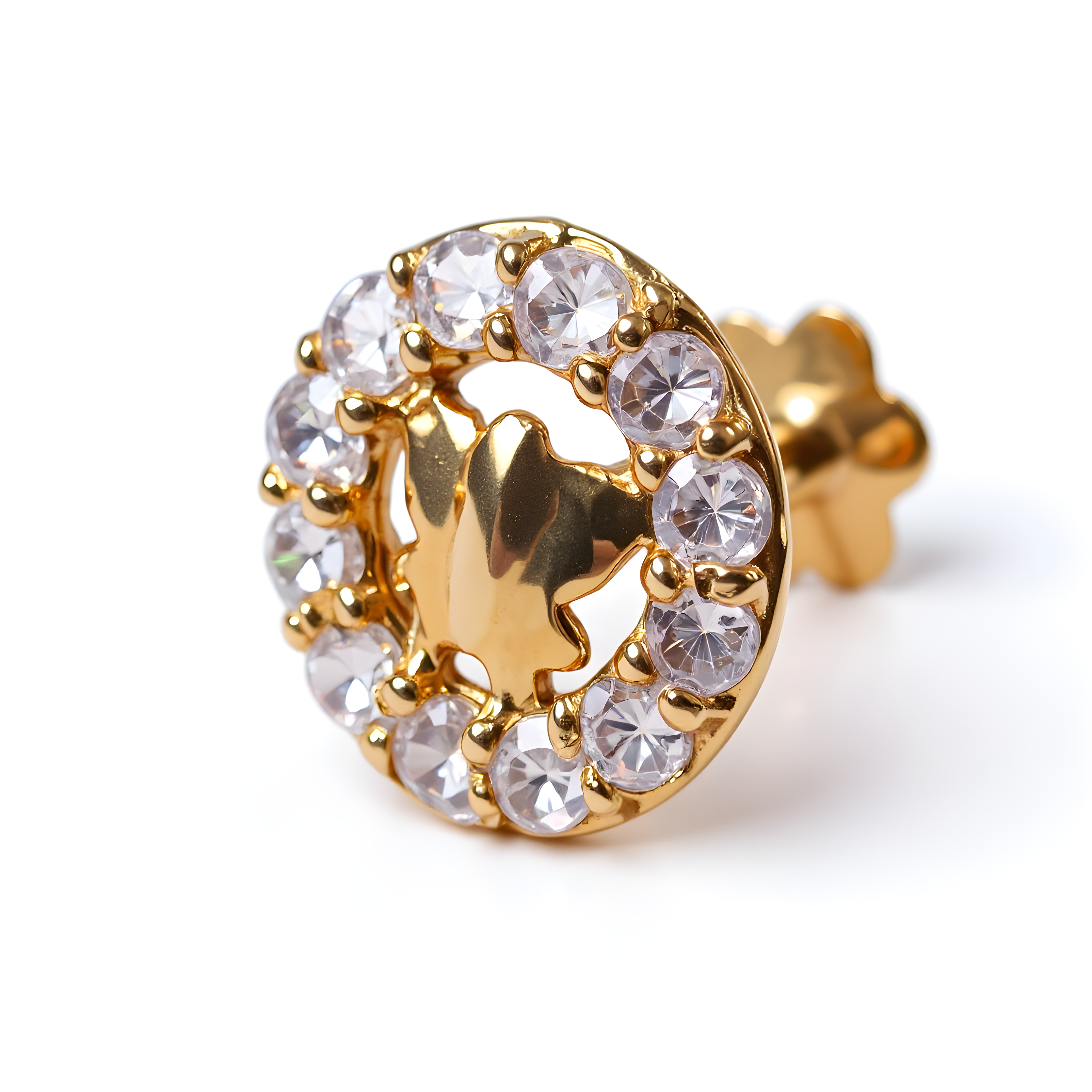 Butterfly Halo 18ct Gold Piercing Jewellery