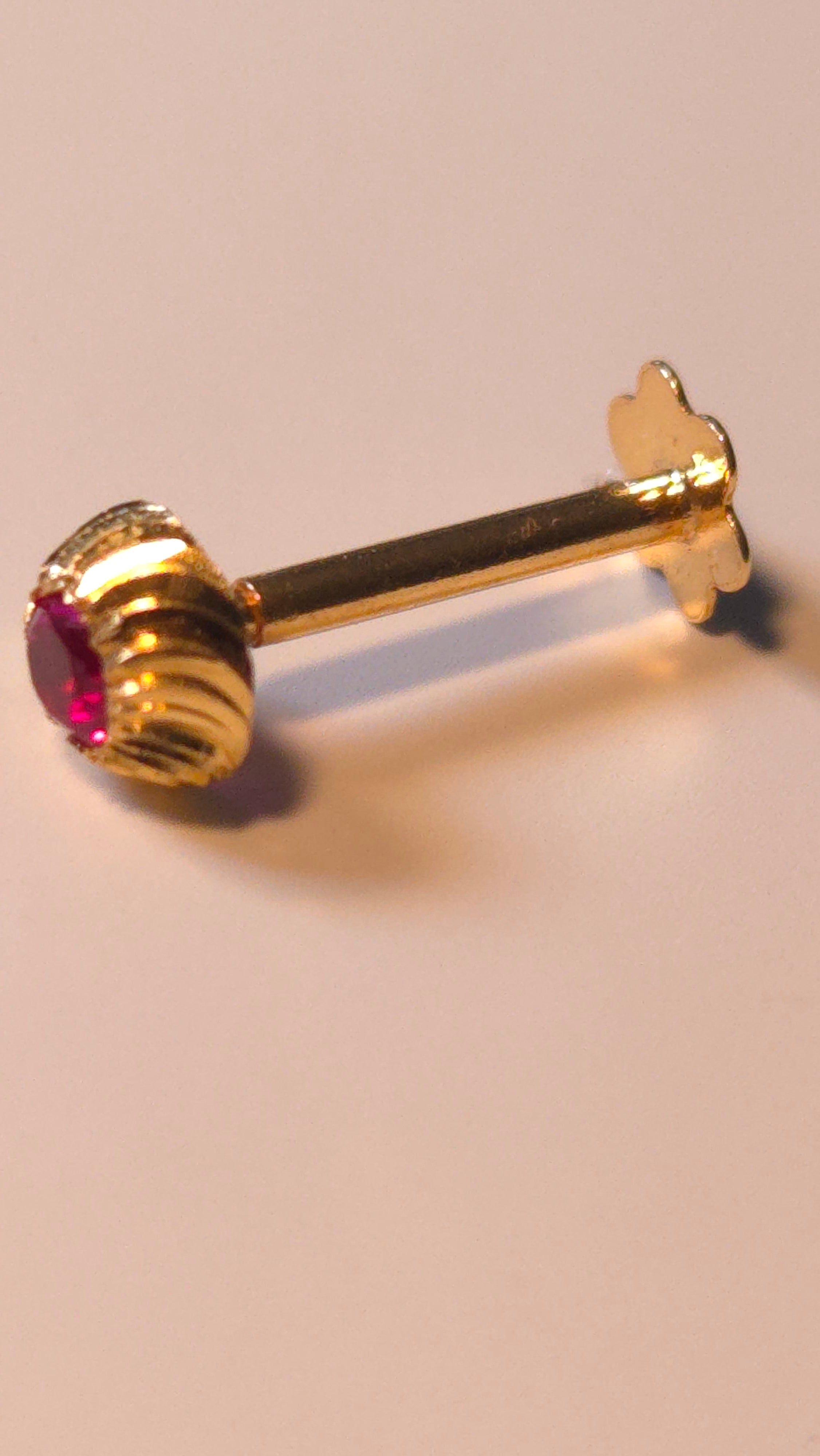 18ct Gold Ruby Piercing jewellery