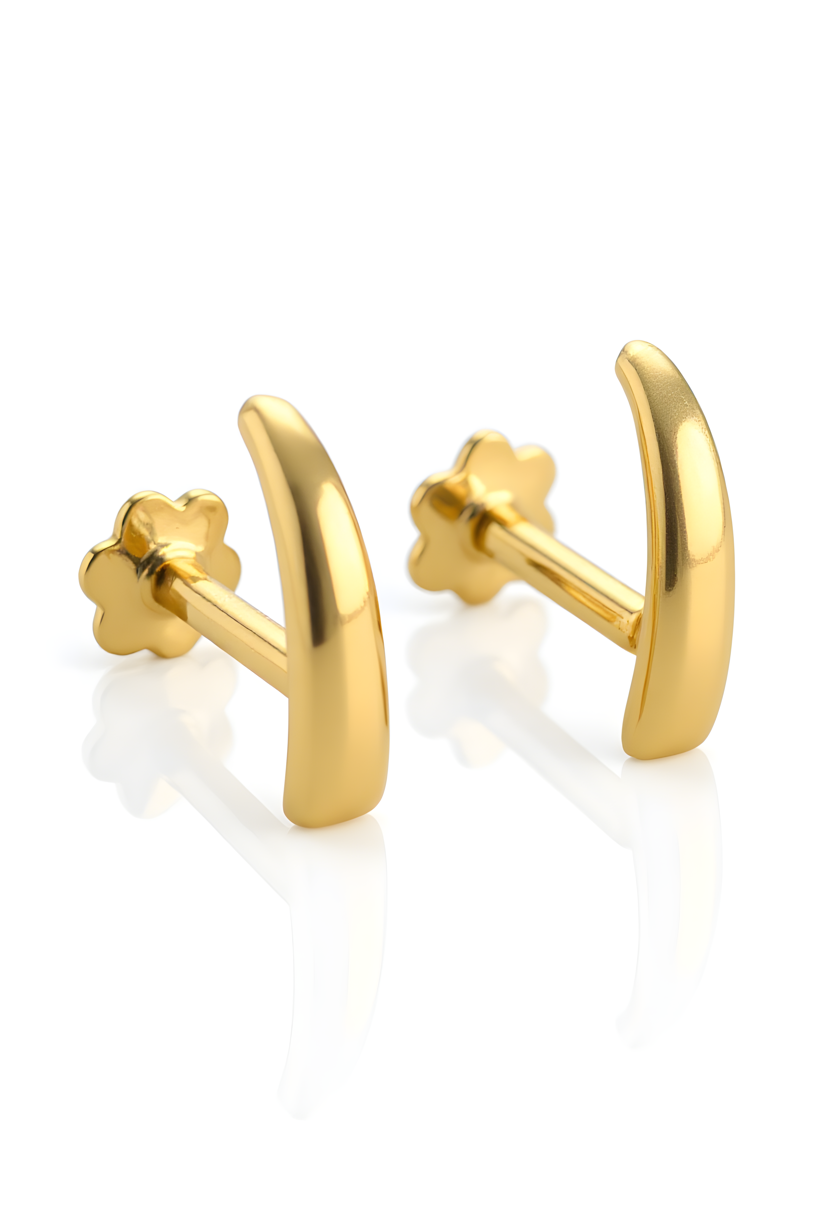 Gold Curved Bar Piercing